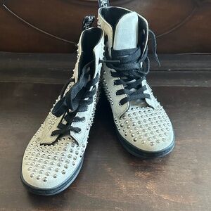 Dr. Martens Gray Studded Women's Boots